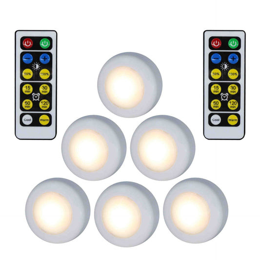 Closet Lights Battery Operated, Push Button, Tap, Press, LED with Remote Controll, Dimmable, Stick on Lights V1192-AZ-W-0012