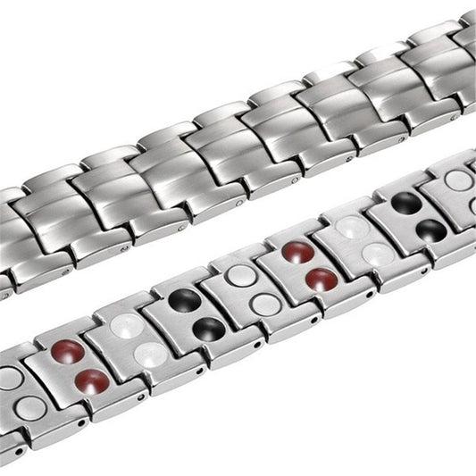 Zinc alloy Cross Bracelet for Men,Magnetic Therapy Bracelet with Magnets - with Double Row 4 Elements Magnets V1192-AZ-W-0014