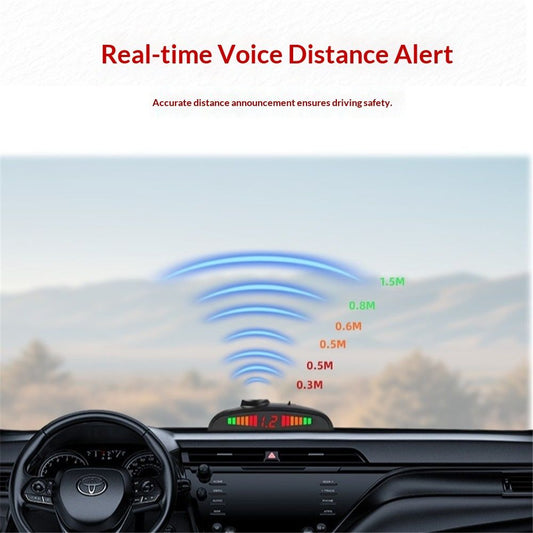 Car Reverse Parking Radar System with 8 Parking Sensors Distance Detection + LED Distance Display + Sound V1192-AZ-W-0017