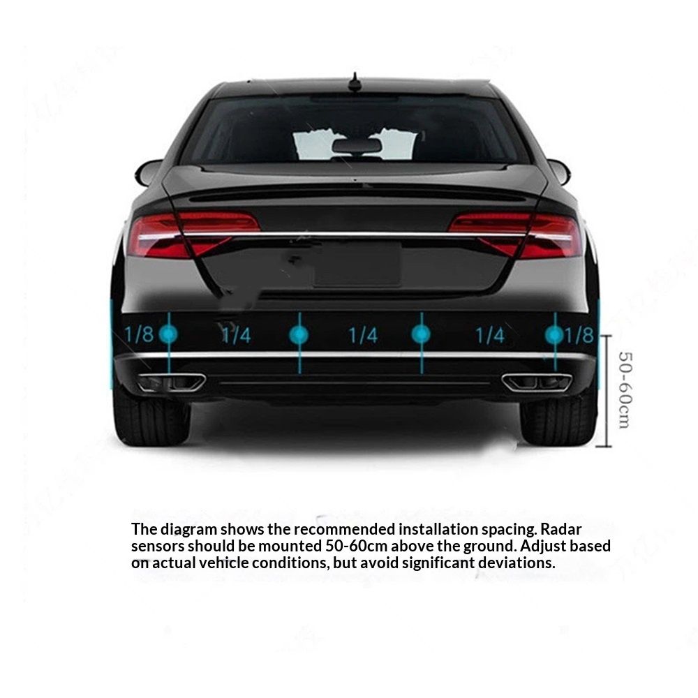 Car Reverse Parking Radar System with 8 Parking Sensors Distance Detection + LED Distance Display + Sound V1192-AZ-W-0017