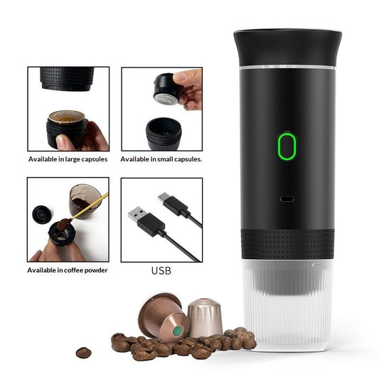 Portable Battery Coffee Maker Espresso Machine, Car Travel Coffee Mini Espresso Machines Self-Heating V1192-AZ-W-0022