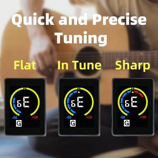 Professional Clip-On Tuner for Guitar, Bass, Ukulele, Violin, Mandolin, Banjo & All Instruments, Fast & V1192-AZ-W-0024