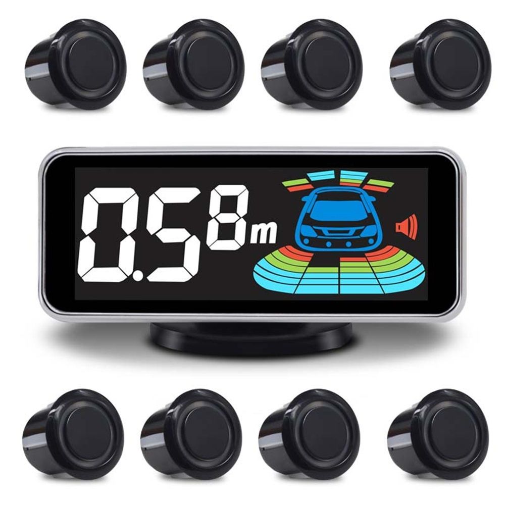 Backup Parktronic System Car Auto Vehicle Reverse with 8 Parking Sensors kit Distance Detection LCD Distance V1192-AZ-W-0025