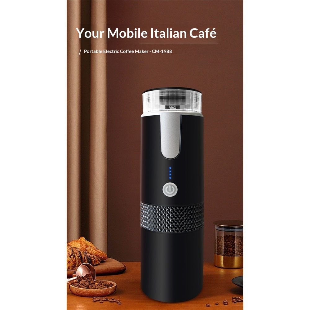 Portable Coffee Machine Ground Coffee Handheld Coffee Maker Manually Operated for Camping Hiking, Driving, V1192-AZ-W-0026