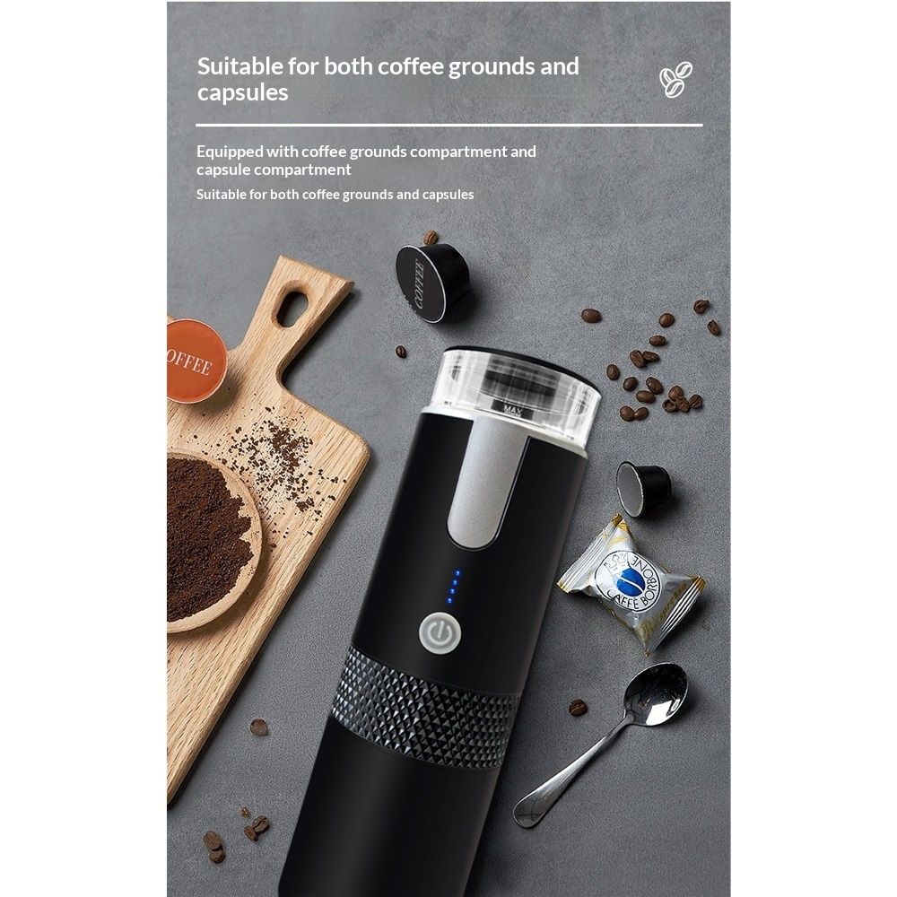 Portable Coffee Machine Ground Coffee Handheld Coffee Maker Manually Operated for Camping Hiking, Driving, V1192-AZ-W-0026