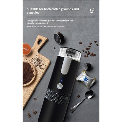 Portable Coffee Machine Ground Coffee Handheld Coffee Maker Manually Operated for Camping Hiking, Driving, V1192-AZ-W-0026