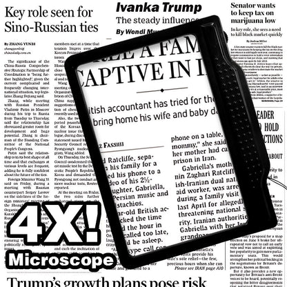 4X Magnifying Glass for Reading, Large Bright Full Page Magnifier with Light, Handheld LED Dimmable Lighted, V1192-AZ-W-0035