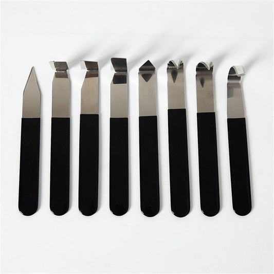 8 PCS Pottery Tools, Stainless Steel Carving Shaping Knives Clay Sculpture Hand Tools Craft Trimming Artist V1192-AZ-W-0040