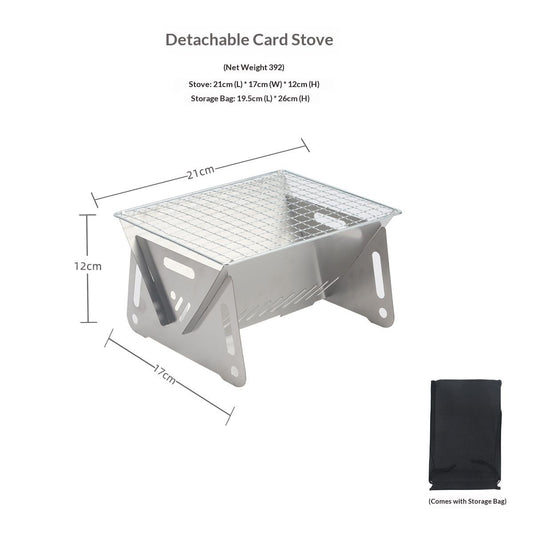Mini Portable Charcoal Grill,Small BBQ Grill Tabletop Fire Pit for Camping Patio Outdoor Stainless Steel V1192-AZ-W-0042