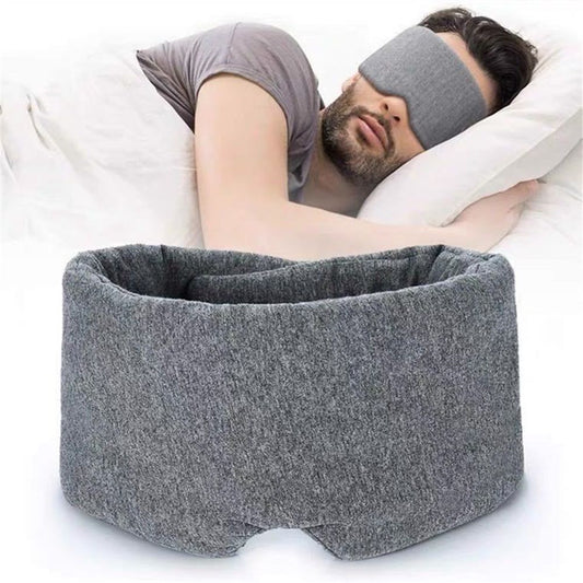 Cotton Sleep Eye Mask for Men - Upgrade Design Blackout Side Sleeper Eyes Cover for Night Sleeping, Large V1192-AZ-W-0044