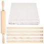 12 Pcs Pottery Tools Include 1 Wood Rolling Pin Sculpting Polymer Clay Tools 1 Portable Pottery Wedging V1192-AZ-W-0046