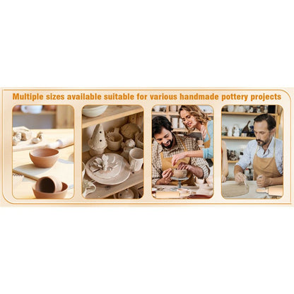 12 Pcs Pottery Tools Include 1 Wood Rolling Pin Sculpting Polymer Clay Tools 1 Portable Pottery Wedging V1192-AZ-W-0046