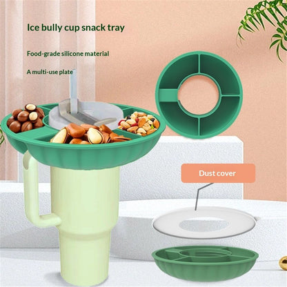 Snack Bowl for Cup 40 oz with Handle-Perfectly Compatible Tumbler 40 oz with Handle, Reusable Silicone Snack V1192-AZ-W-0047