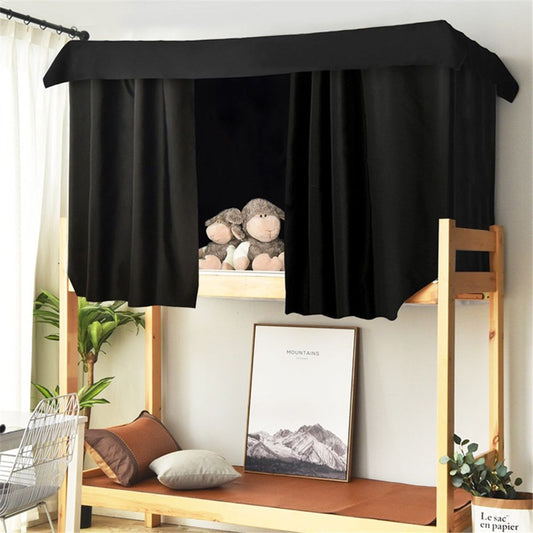 Heavy-Duty Blackout Bottom Bunk Bed Curtains Privacy Canopy Twin Size for Home Dorm, 2 Panels, Black V1192-AZ-W-0054