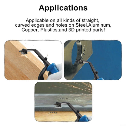 Professional Sheet Metal Deburring Tool Double-Sided Trimmer With Safety Guard Handle For Metalworking V1192-AZ-W-0058
