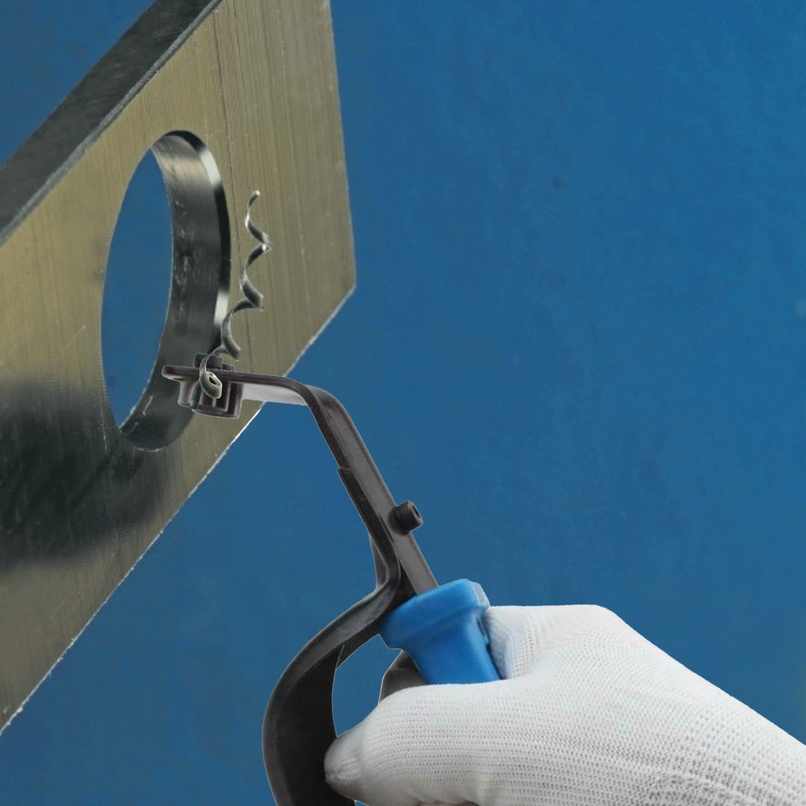 Professional Sheet Metal Deburring Tool Double-Sided Trimmer With Safety Guard Handle For Metalworking V1192-AZ-W-0058