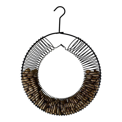 Peanut Wreath Bird Feeder 16 Inch, Rust & Waterproof, Solid Steel Durables Whole Peanut Wild Bird Feeder black V1192-AZ-W-0061