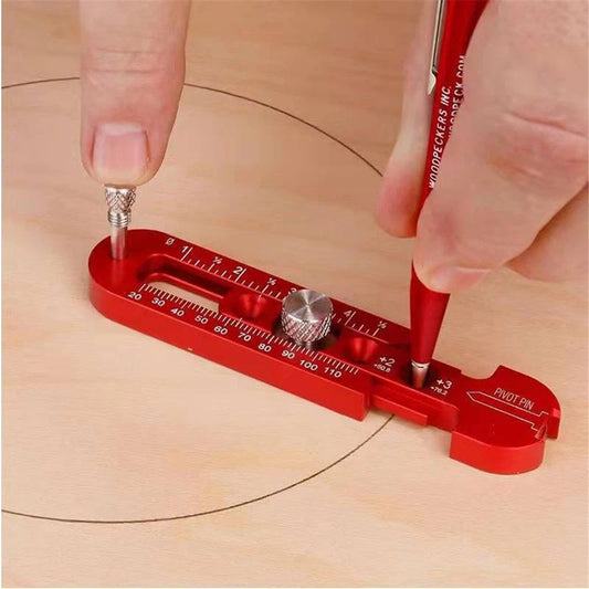 Woodworking Aluminum Alloy Circular Drawing Tool, Fixed-Point Marking Gauge Woodworking Compass Scribe V1192-AZ-W-0073