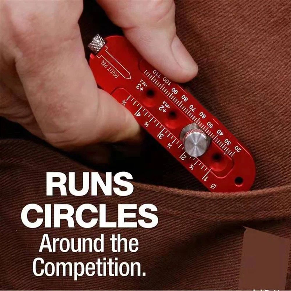 Woodworking Aluminum Alloy Circular Drawing Tool, Fixed-Point Marking Gauge Woodworking Compass Scribe V1192-AZ-W-0073