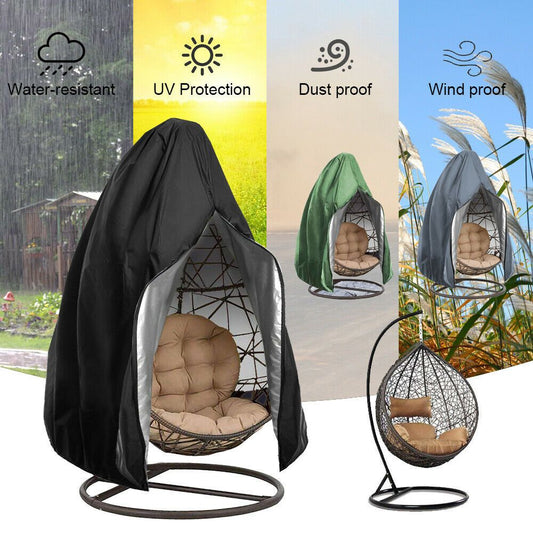 Patio Egg Chair Cover Waterproof Wicker Swing Egg Chair Cover with Zipper and Bottom Buckle Single Seat for V1192-AZ-W-0081
