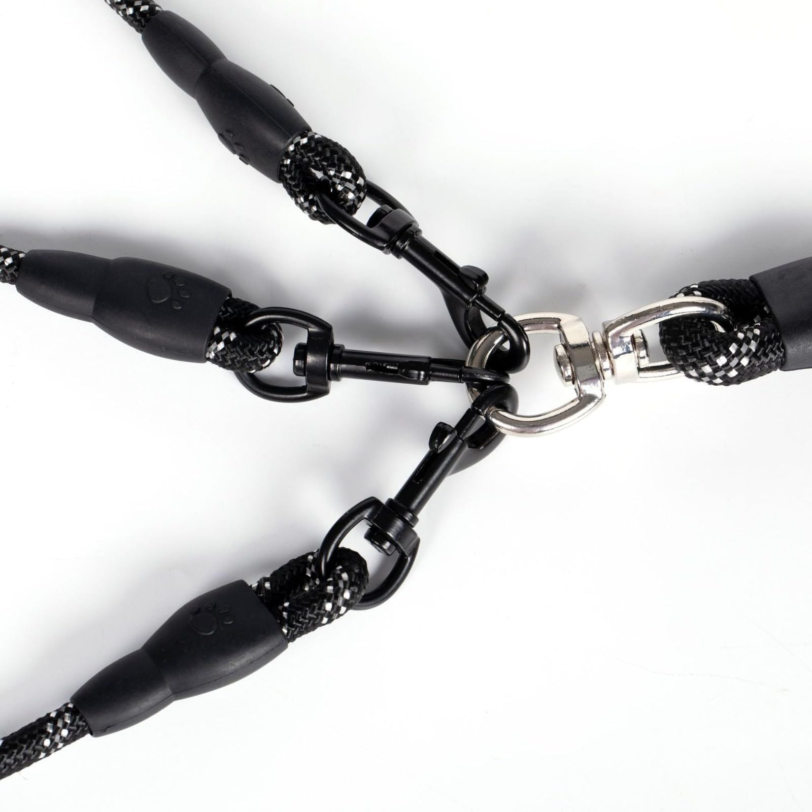 No Tangle 3 Dog - Main Lead Rope with Padded Handle, Three Detachable Leash Splitters, Heavy-Duty Clip, V1192-AZ-W-0085