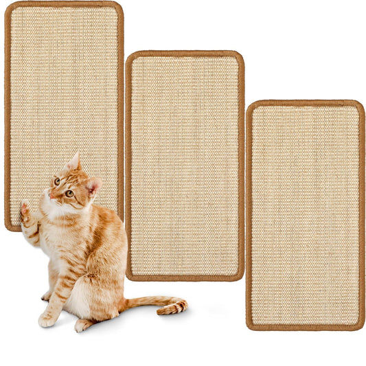 3 Packs Cat Scratching Mat, 15.7 x 11.8 Inch Natural Sisal Cat Scratch Pad Mats for Indoor Cats, Horizontal V1192-AZ-W-0093