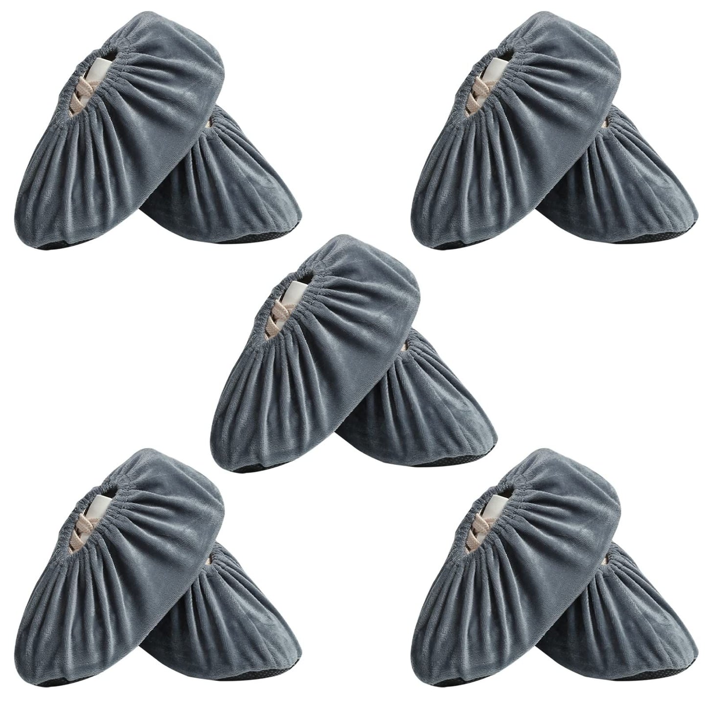 Shoe Covers, 5 Pairs Reusable Non Slip Shoe Protector Covers Washable Soft Shoe Cover for Household Office, V1192-AZ-W-0097