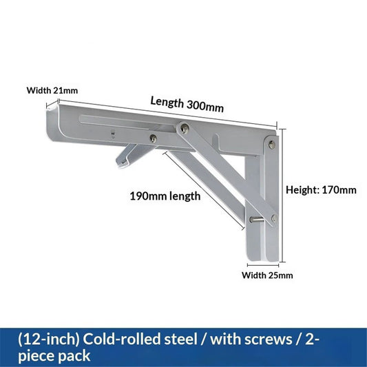 Folding Shelf Brackets Hinges 2 Pcs,Drop Leaf Hinges,Wall Drop Leaf Table Hinge,90 Degree Self-Locking V1192-AZ-W-0105
