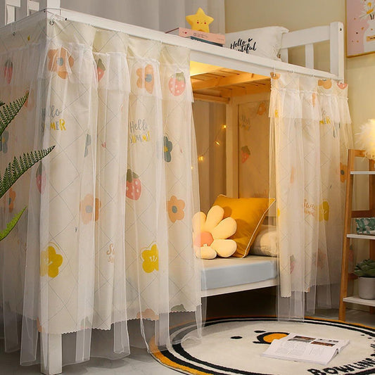 Students Dorm Bunk Bed Curtain Home Privacy Bed Shading Curtain Net Bed Cloth Dustproof Blackout Bed Canopy V1192-AZ-W-0119