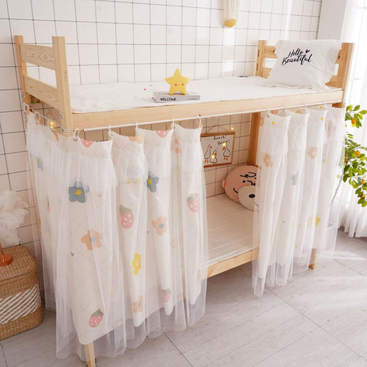 Students Dorm Bunk Bed Curtain Home Privacy Bed Shading Curtain Net Bed Cloth Dustproof Blackout Bed Canopy V1192-AZ-W-0119