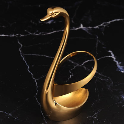 Elegant Small Gold Swan Base Holder for Coffee Bar & Dining, Perfect for Wedding & Entertaining Table Decor V1192-AZ-W-0123