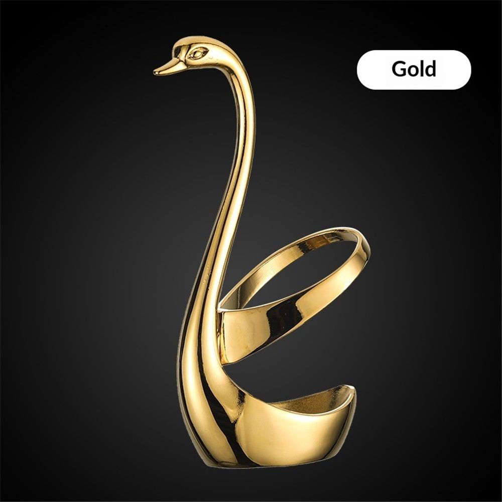 Elegant Small Gold Swan Base Holder for Coffee Bar & Dining, Perfect for Wedding & Entertaining Table Decor V1192-AZ-W-0123