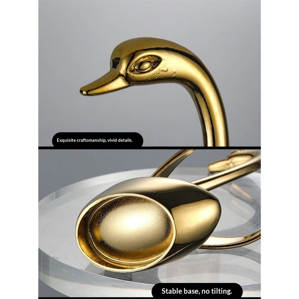 Elegant Small Gold Swan Base Holder for Coffee Bar & Dining, Perfect for Wedding & Entertaining Table Decor V1192-AZ-W-0123