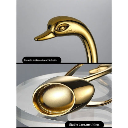 Elegant Small Gold Swan Base Holder for Coffee Bar & Dining, Perfect for Wedding & Entertaining Table Decor V1192-AZ-W-0123