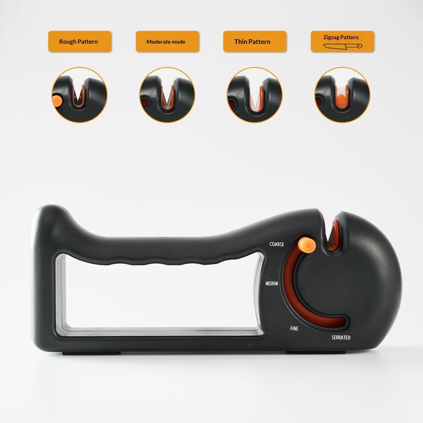 Orange 4-Stage Knife Sharpener & Serrated Knife Sharpener- Repairs, Sharpens & Polishes Blades with Ergonomic V1192-AZ-W-0125