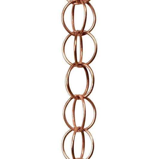 Rain Chains Pure Copper Ring Rain Chain, 125cm Decorative Rain Catcher Chain for Gutters, Rain Chains for V1192-AZ-W-0126