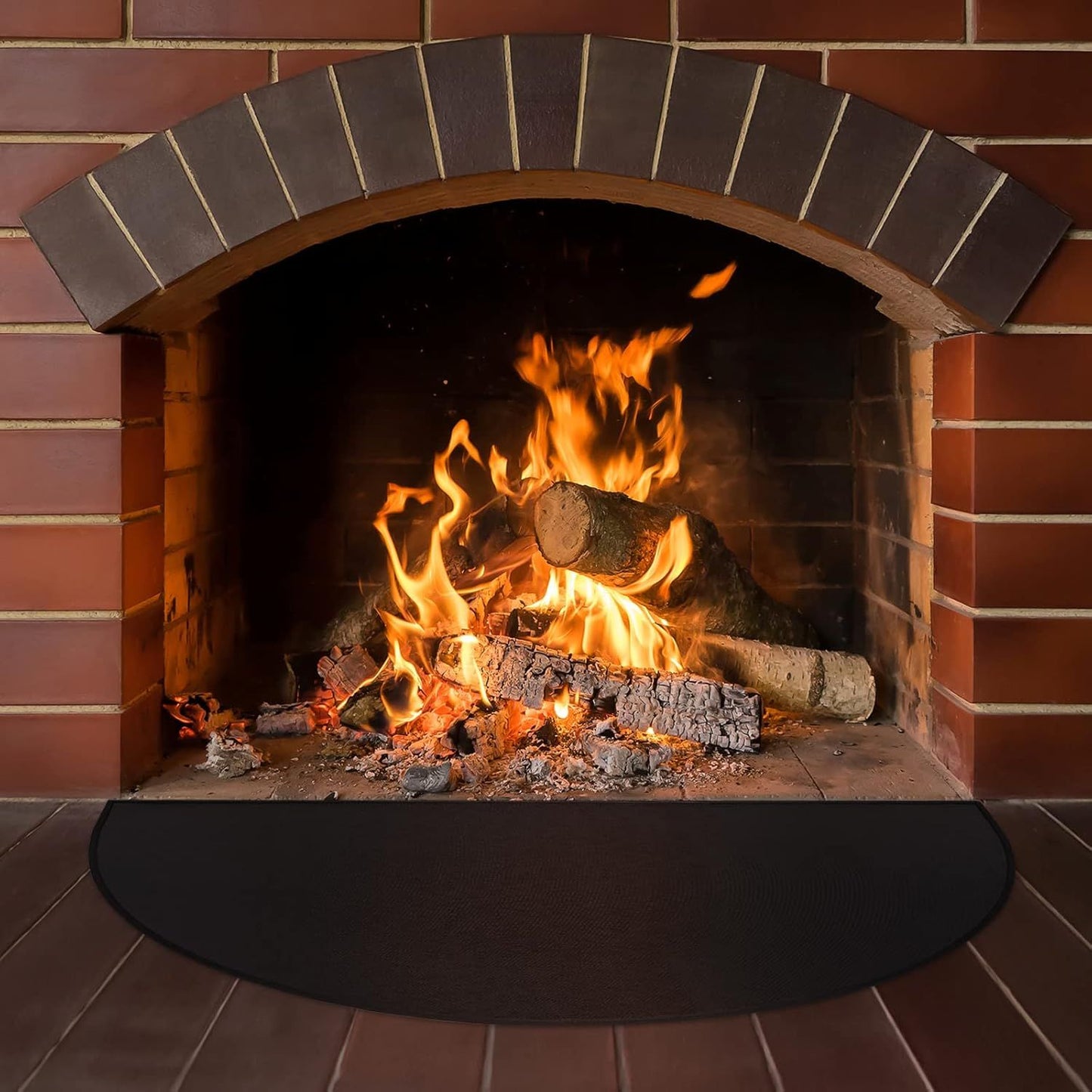 Fireproof Fireplace Hearth Mat Oil-Proof Waterproof BBQ Protector for Decks and Patios, Hearth Rug Protects V1192-AZ-W-0128