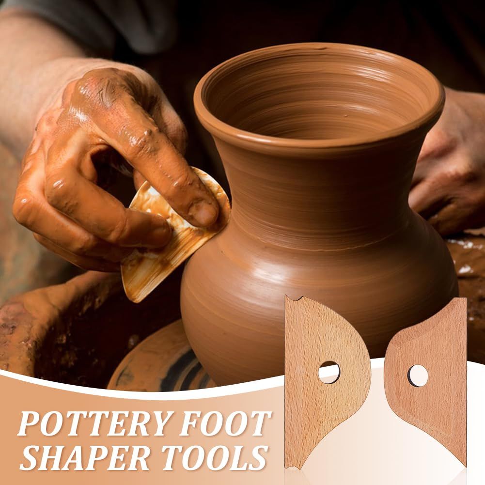 Triangle Pottery Ribs & Trimming Tools | Shaper Tools | 6 Clay Texture Ribs | Solid Beech Wood | 8-Pack V1192-AZ-W-0136