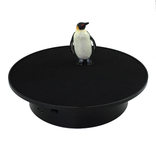 Motorized Rotating Display Stand, 360 Degree Electric Rotating Turntable with Velvet Top, Load Automatic Mute V1192-AZ-W-0138