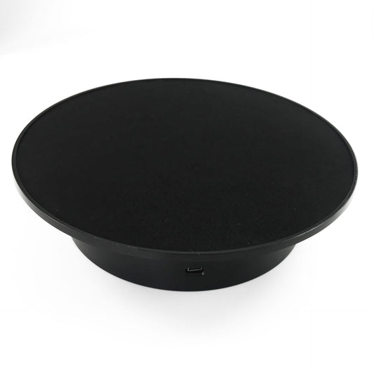 Motorized Rotating Display Stand, 360 Degree Electric Rotating Turntable with Velvet Top, Load Automatic Mute V1192-AZ-W-0138