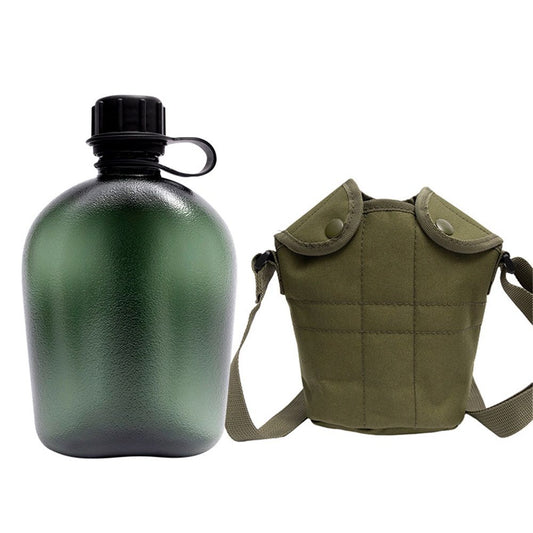 Canteen Water Bottle - 1 LWater Canteen Water Bottle for Hiking Camping Survival (Bottle & Cover Olive) V1192-AZ-W-0139