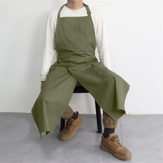 Pottery Apron Split Leg Long Artist Painting Aprons with 3 Pockets for Ceramics Clay Women Men(green) V1192-AZ-W-0141