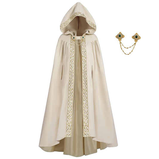 Cloak with Hood Women Renaissance Hooded Medieval Cloak Witch Robe Cape Hooded Cape Bridal Cloak Poncho Full V1192-AZ-W-0157
