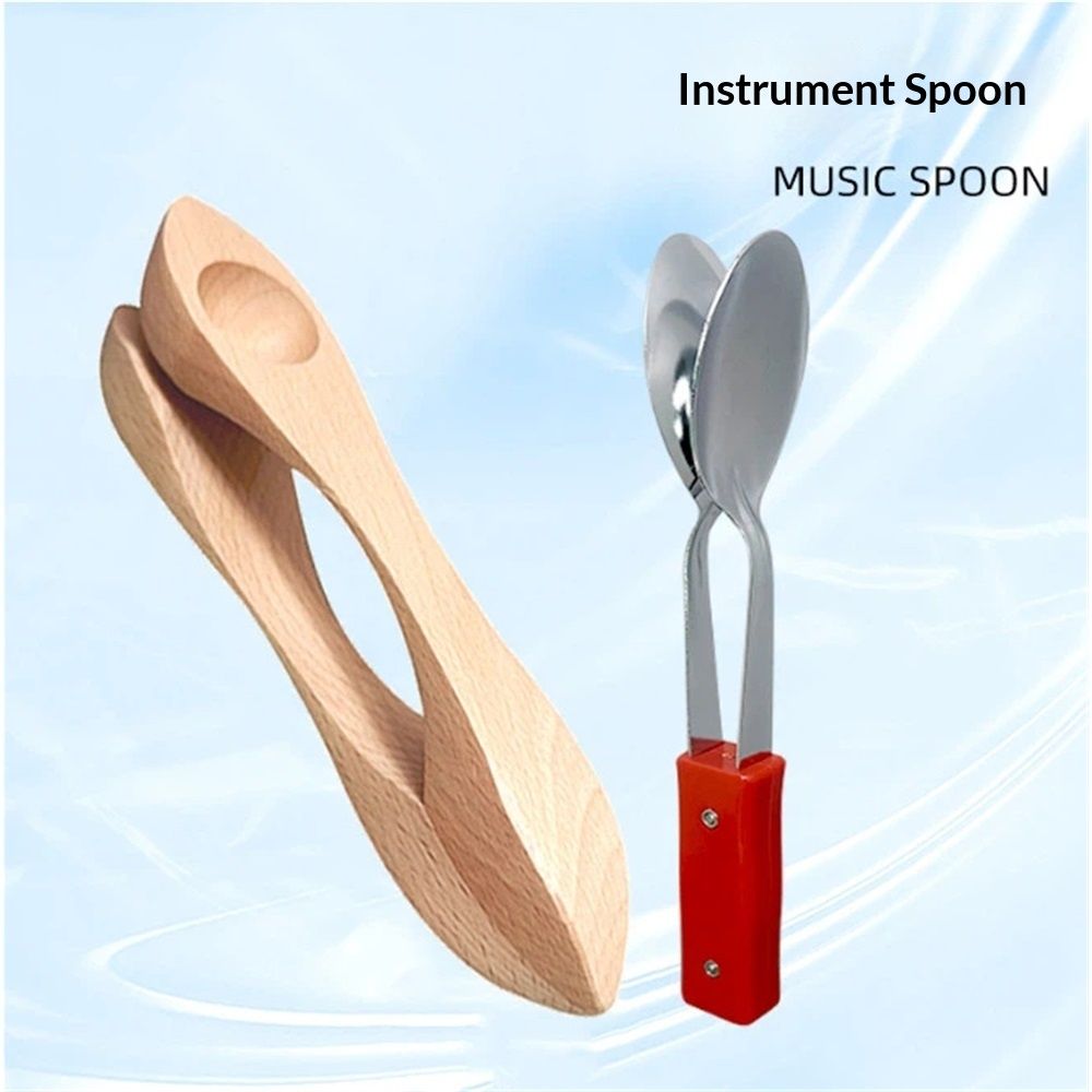 2pcs Musical Spoons Percussion Instrument, Handcrafted from Premium Folk Sound - Gift for All Ages V1192-AZ-W-0159