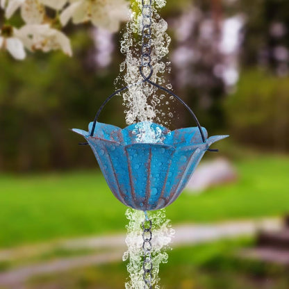 2.4M Rain Chain, Hummingbird Rain Chains for Outside, Copper Rain Chain Bell Decorative Rain Catcher Chain V1192-AZ-W-0165