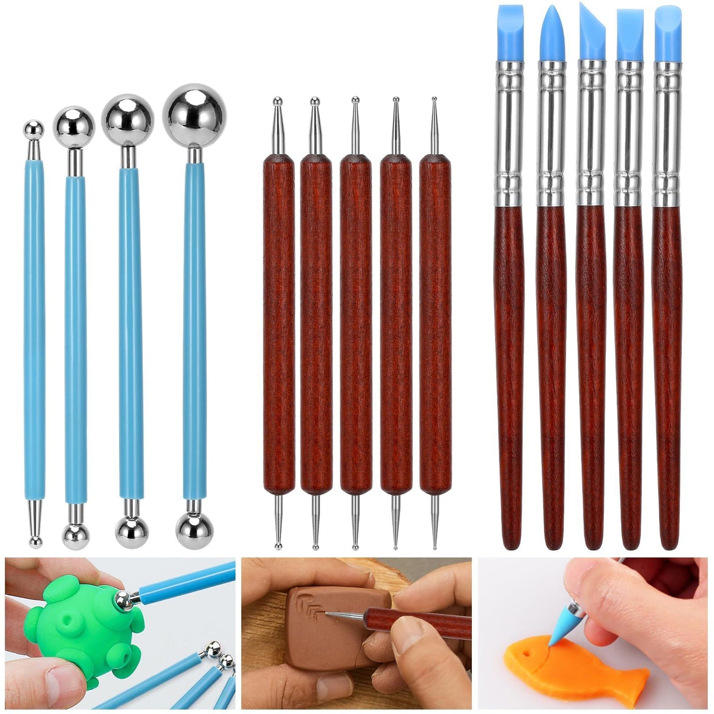 43pcs Pottery Tools, Clay Tools, Sculpting Tools, Pottery Kit, Air Dry Clay Tools, Pottery Clay Kit for V1192-AZ-W-0167