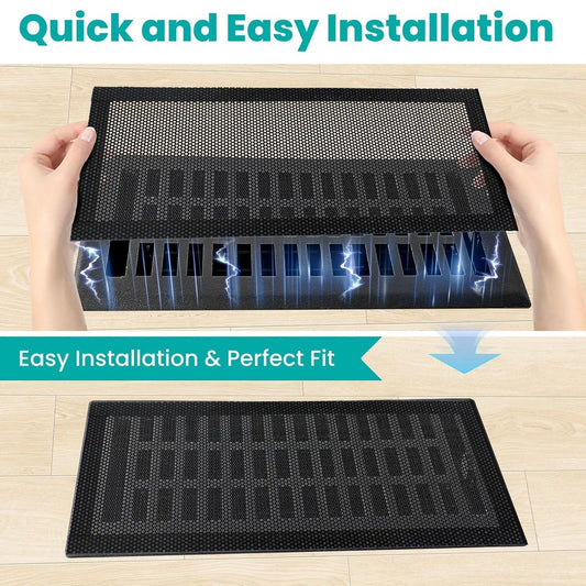 8pcs 12*5.5in Floor Vent Covers Rectangle Air Vent Screen Cover Magnetic PVC Vent Mesh Floor Register Cover V1192-AZ-W-0170