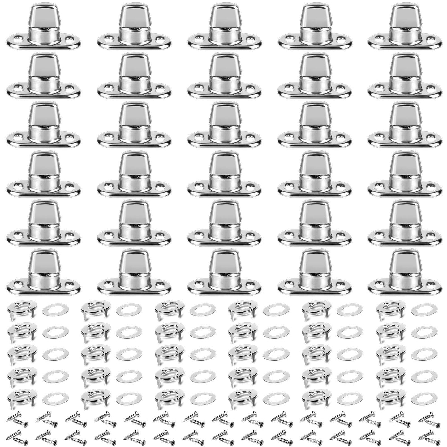 30 Piece Set Grade Twist Lock Fasteners Turn Button Eyelet and Stud, Mounting Screws for Canvas Marine V1192-AZ-W-0172