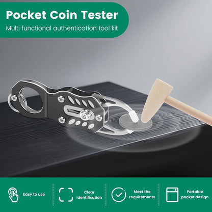 The Pocket Coin Tester Kit, Gold & Silver Coin Testing- Coin Validation via Ping Resonance Testing and Size V1192-AZ-W-0174