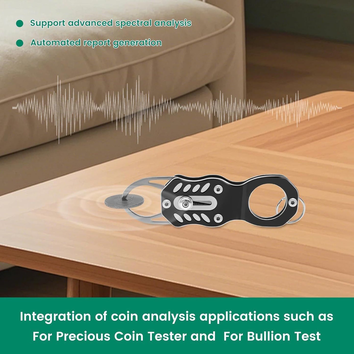The Pocket Coin Tester Kit, Gold & Silver Coin Testing- Coin Validation via Ping Resonance Testing and Size V1192-AZ-W-0174
